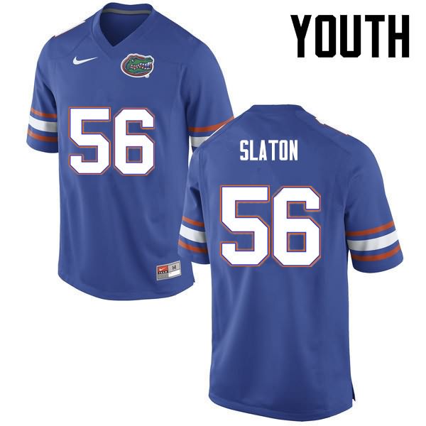 Youth NCAA Florida Gators Tedarrell Slaton #56 Stitched Authentic Nike Blue College Football Jersey FTR7065KB